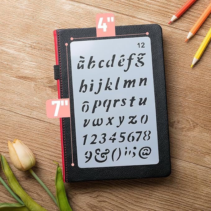 Mr. Pen- Letter Stencils, 4x7 Inch, 12 Pack
