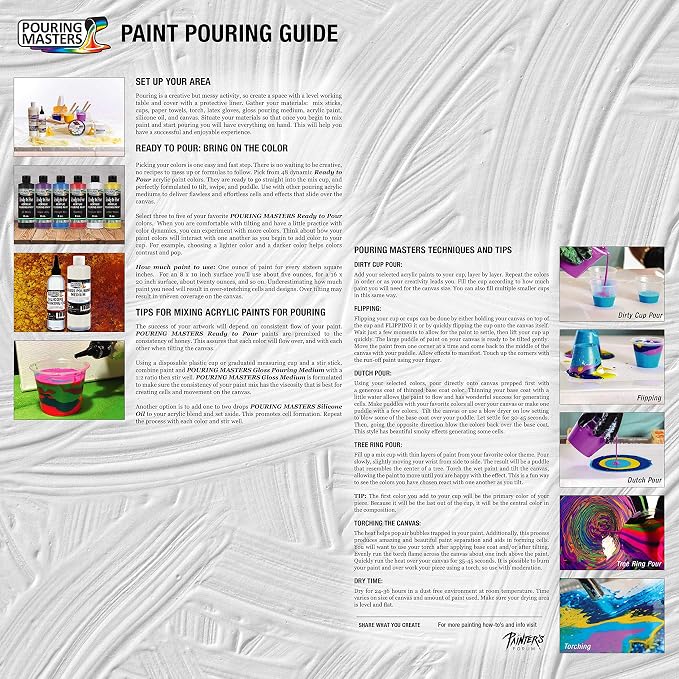 Pouring Masters 48-Color Ready-to-Pour Acrylic Pouring Paint Set