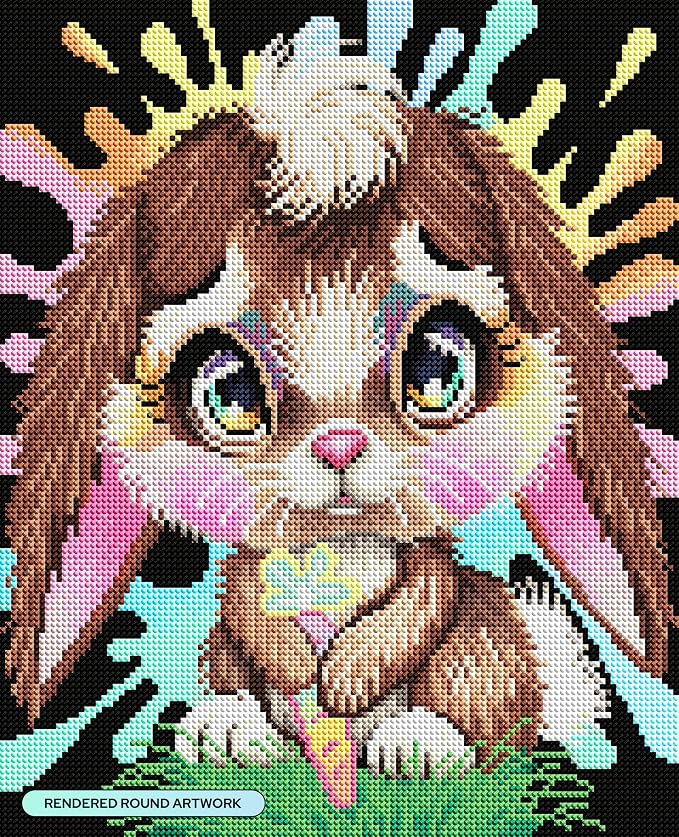 DIAMOND ART CLUB Rainbow Lil Bunny Diamond Art Kits for Adults