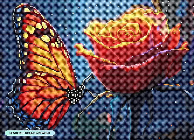 DIAMOND ART CLUB Glowing Monarch Diamond Art Kits for Adults