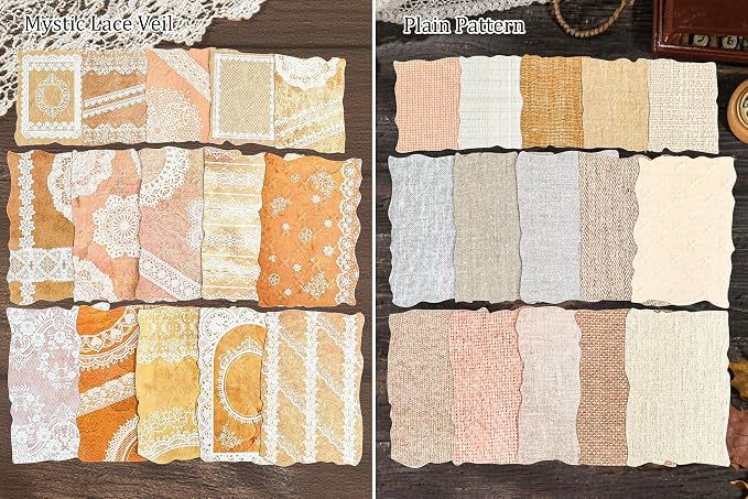 Flartmo 180 Sheets Embossed Textured Scrapbook Paper with 2 Double Sided Tapes, 6 Packs Scrapbook Supplies Kit for Scrapbooking, Junk Journal, Card Making Supplies, Planner, Collage