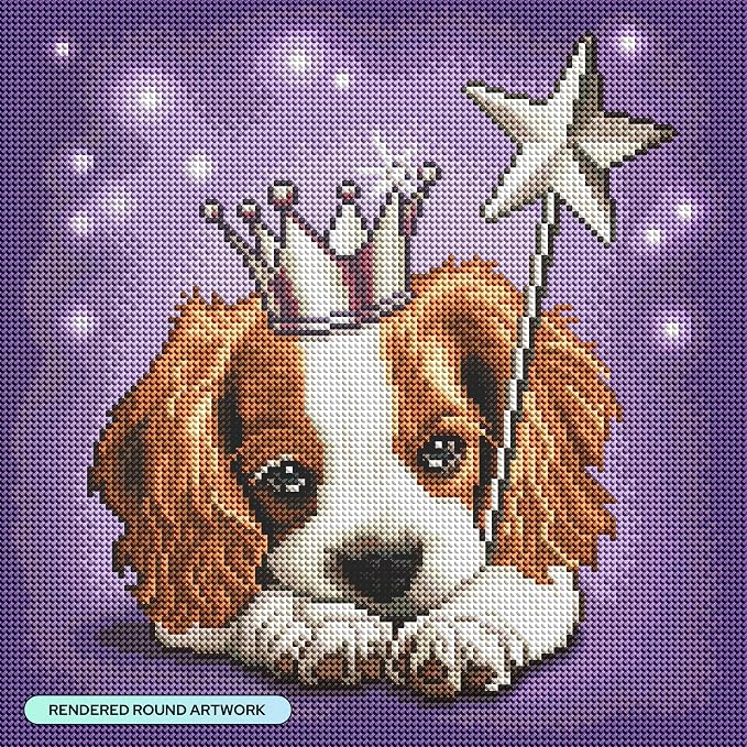 DIAMOND ART CLUB Night Fairy King Charles Puppy Diamond Art Kits for Adults
