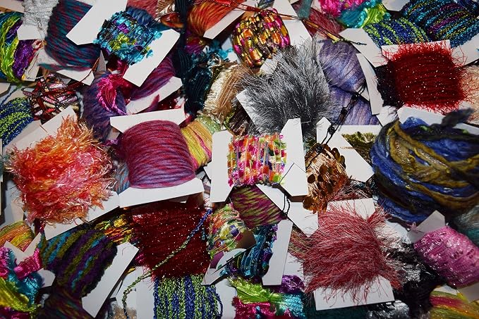100 Yards 10 Colors Novelty Yarn Grab Bag for Scrapbooking, Fiber Art, Knit/Crochet, Felting, Jewelry Making