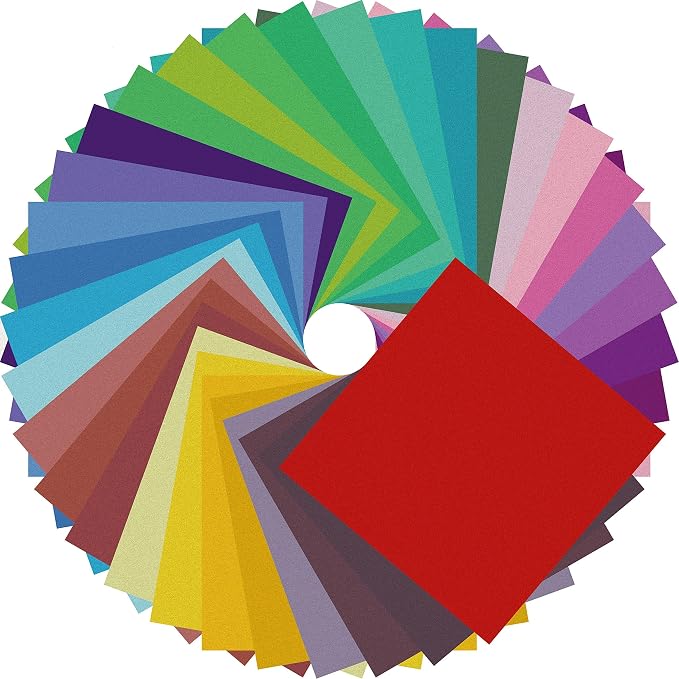Origami Paper 8 x 8 Inch / 20x20 cm 150 Sheets Double Sided Paper | No-Fading Paper,Tear Resistant,Holds Crisp Creases ,Multi Solid Colors, Eco-Freindly Folding Paper for Art Projects,Handcraft