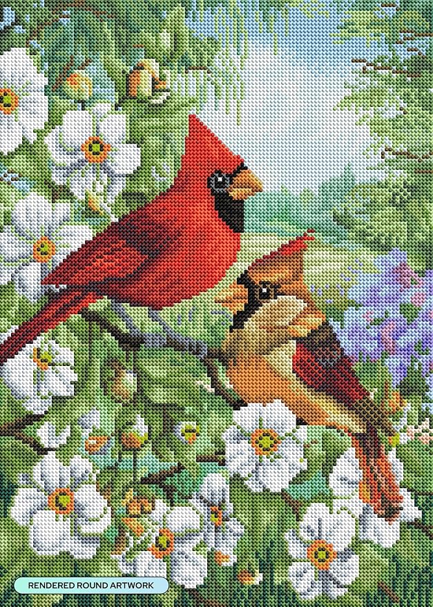 DIAMOND ART CLUB Cardinal Couple Diamond Art Kits for Adults