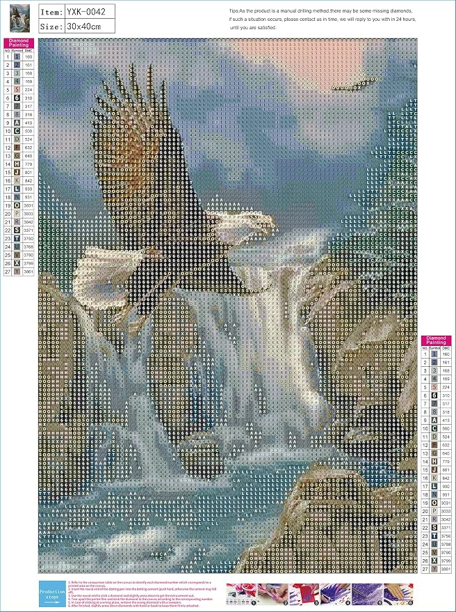 YUXUANKANG Bald Eagle Waterfall Diamond Painting Kit, Nature Wildlife Scenery DIY Art Craft 12X16inch