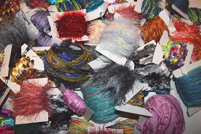 200 Yards 20 Colors Novelty Yarn Grab Bag for Scrapbooking, Fiber Art, Knit/Crochet, Felting, Jewelry Making