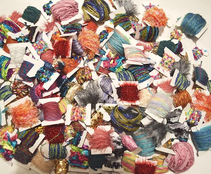200 Yards 20 Colors Novelty Yarn Grab Bag for Scrapbooking, Fiber Art, Knit/Crochet, Felting, Jewelry Making