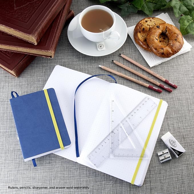 Pentalic 6 x 8" Pocket Dot Grid Traveler Journal, 160 Pages, Denim Blue