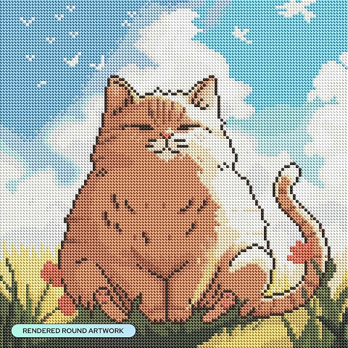 DIAMOND ART CLUB Meko the Cat Diamond Art Kits for Adults