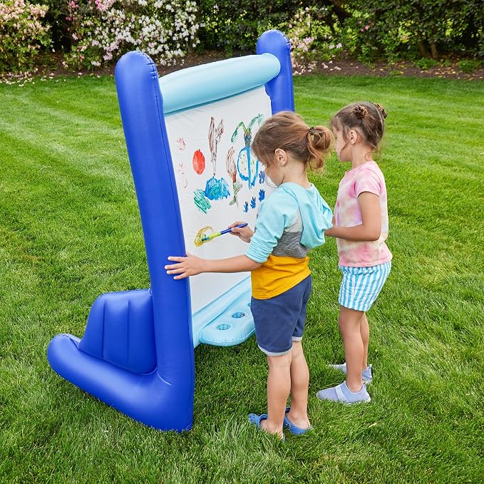 Hearthsong Inflatable Kids Art Easel, Outdoor & Indoor Paint Station, Creative Coloring, Drawing and Painting Art Easel for Kids and Toddlers, Ideal for Arts & Crafts Fun