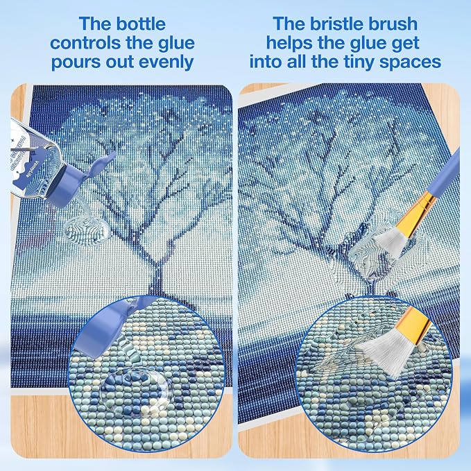 VansyLife Diamond Painting Sealer with Soft Bristle Brush (125mL)