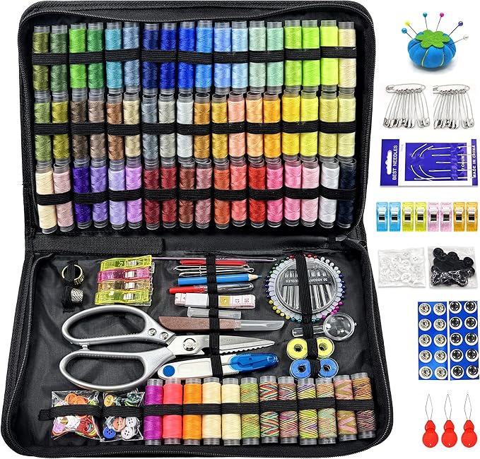 66 Color Sewing Kit for Adults,305 Pcs Portable Needle and Thread Kit